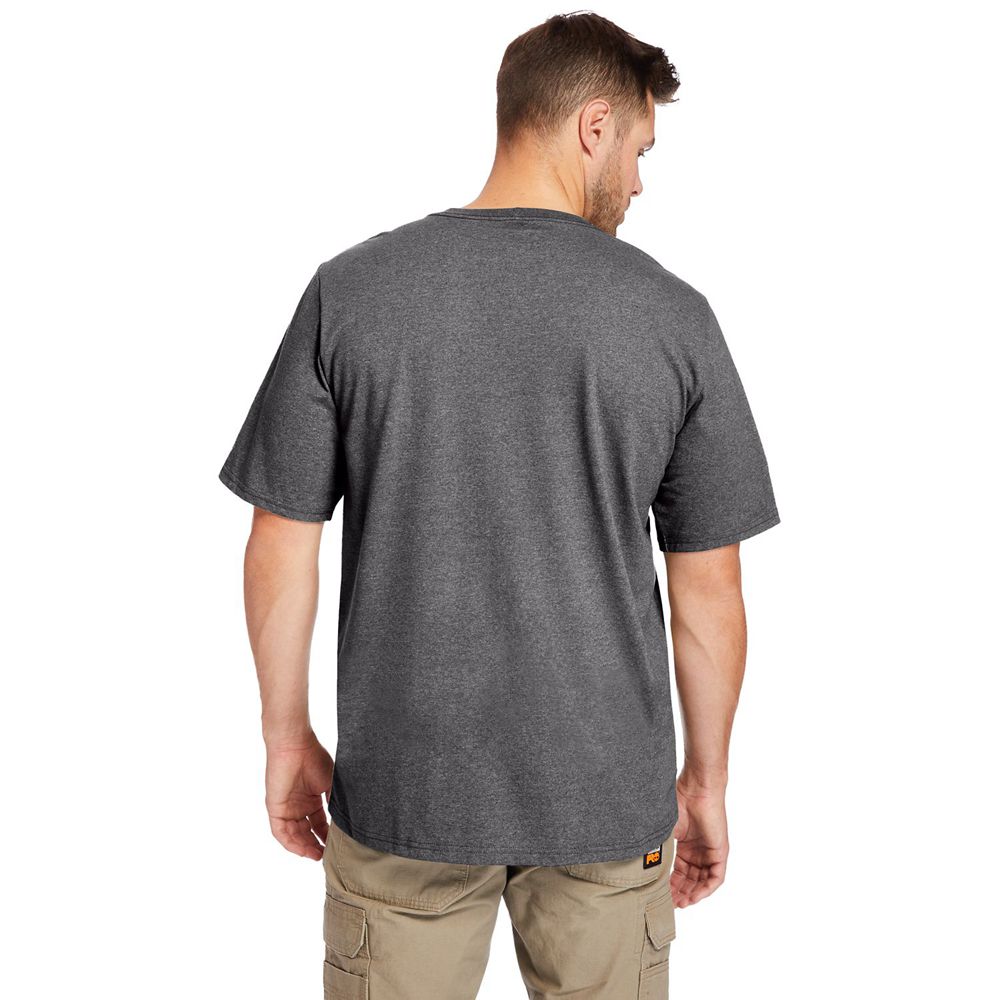 Timberland Μπλουζάκια Ανδρικα Βαθυ Γκρι - Pro® Big & Tall Base Plate Short-Sleeve - Greece 9541687-Q